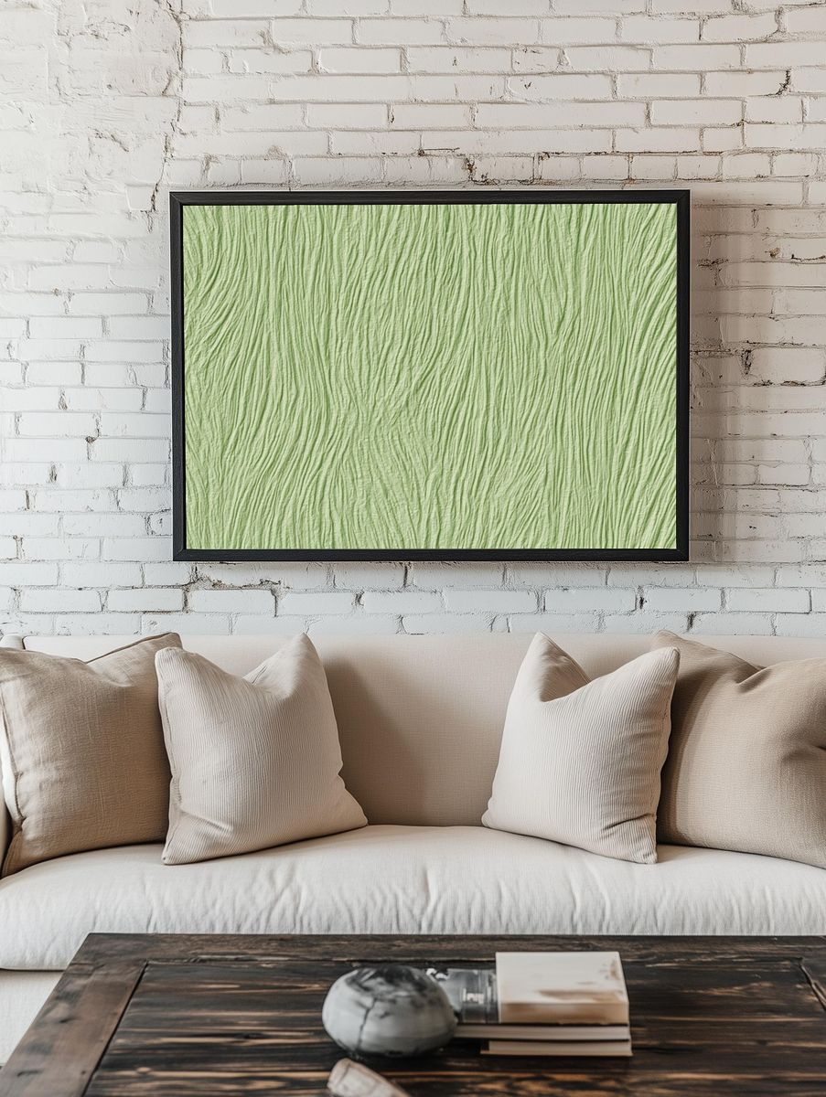 Sage Ripple Texture Abstract Poster. room preview