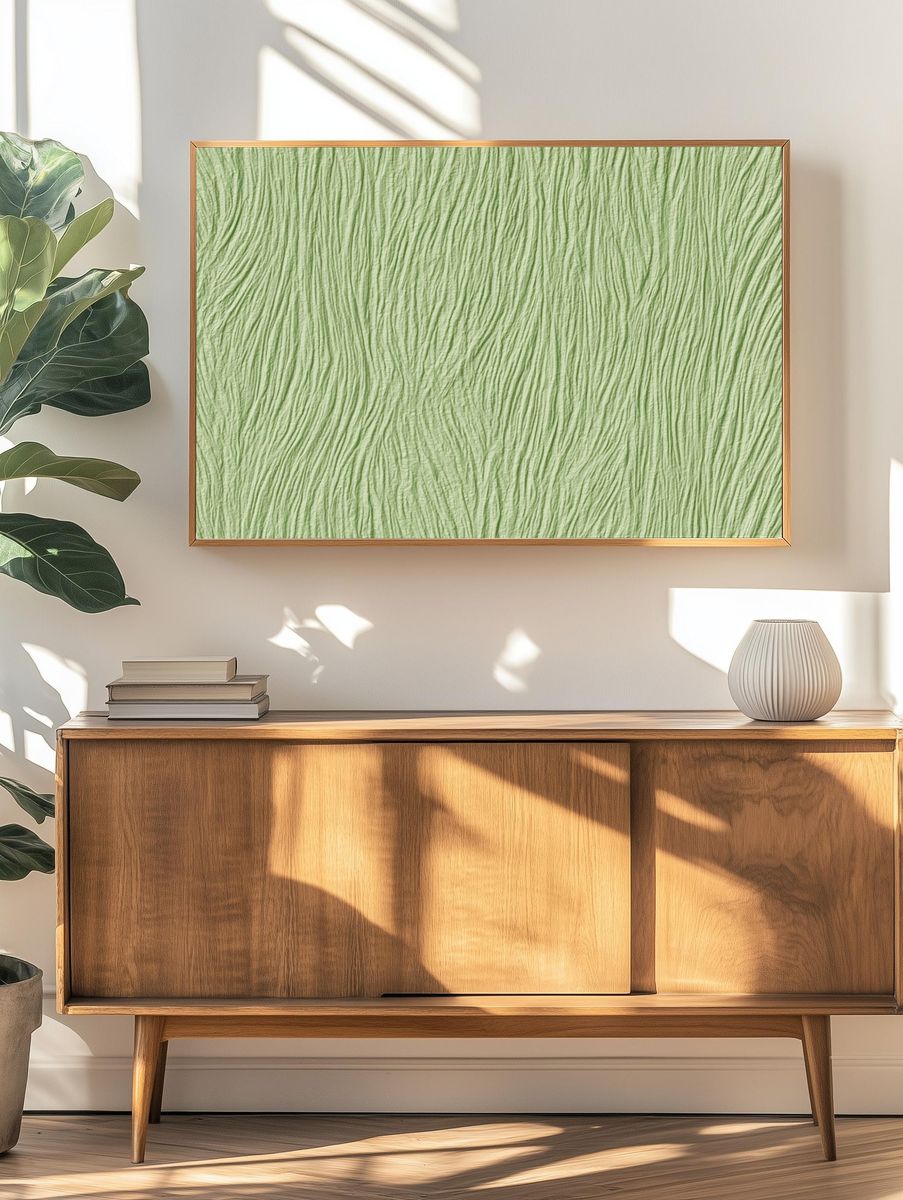 Sage Ripple Texture Abstract Poster. — room view 3
