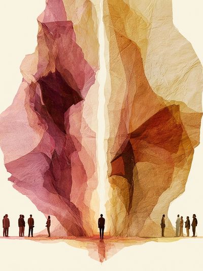 Abstract Human Silhouettes Print.