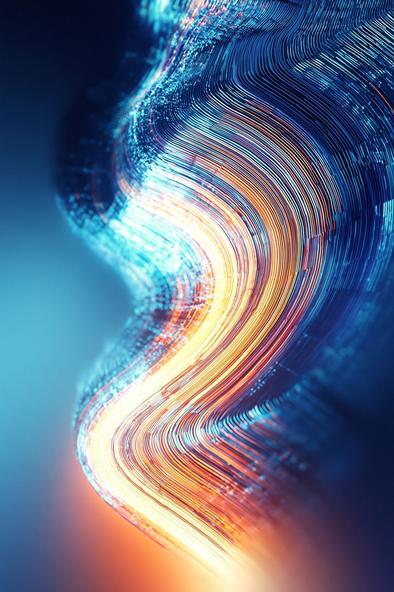 Neon Light Wave Abstract Poster. poster detail