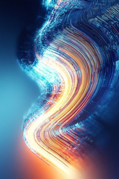 Neon Light Wave Abstract Poster.