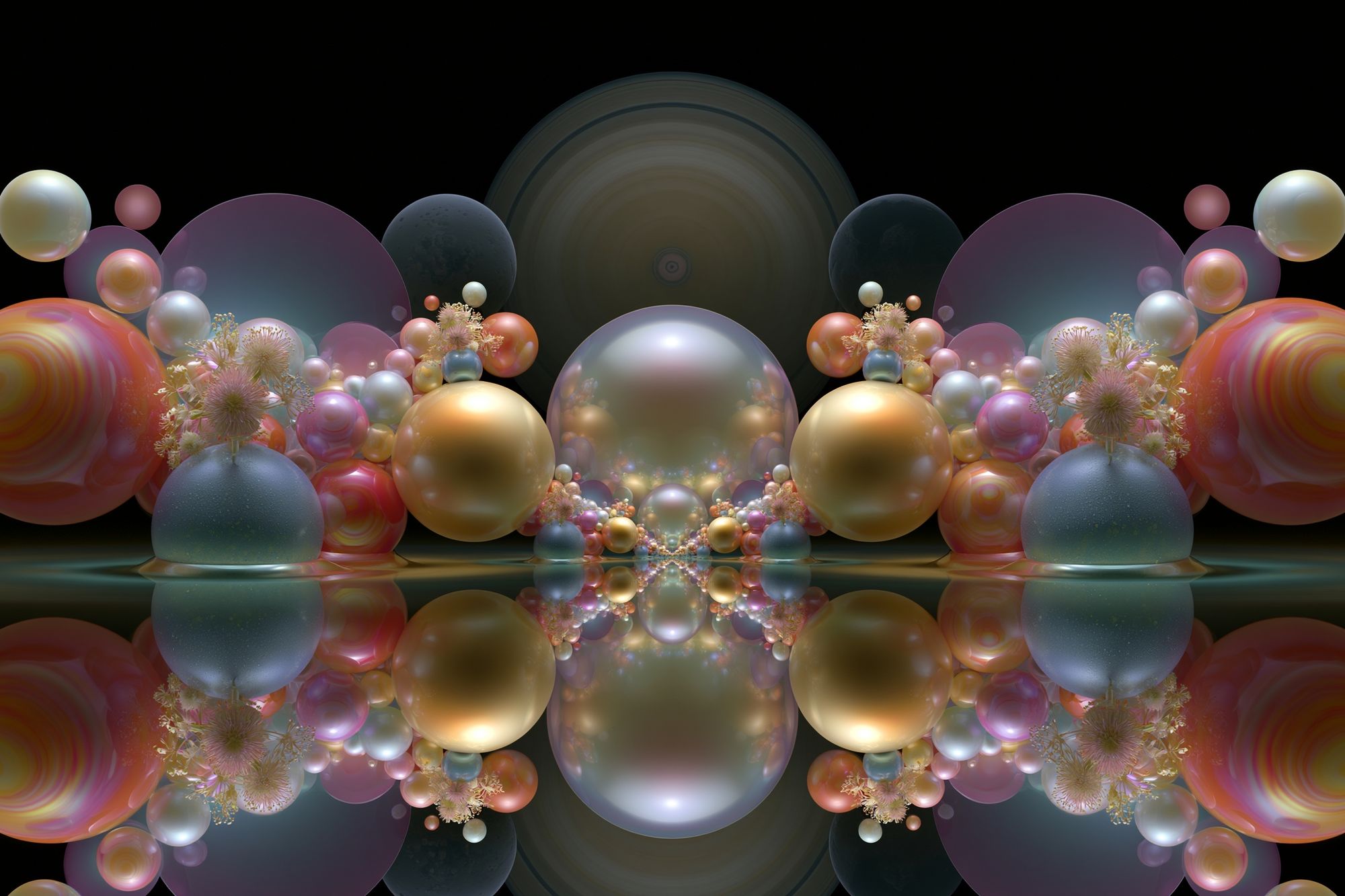 Cosmic Orb Symphony Abstract Poster. poster detail