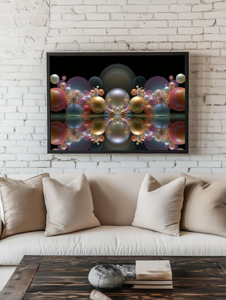 Cosmic Orb Symphony Abstract Poster. — room view 1