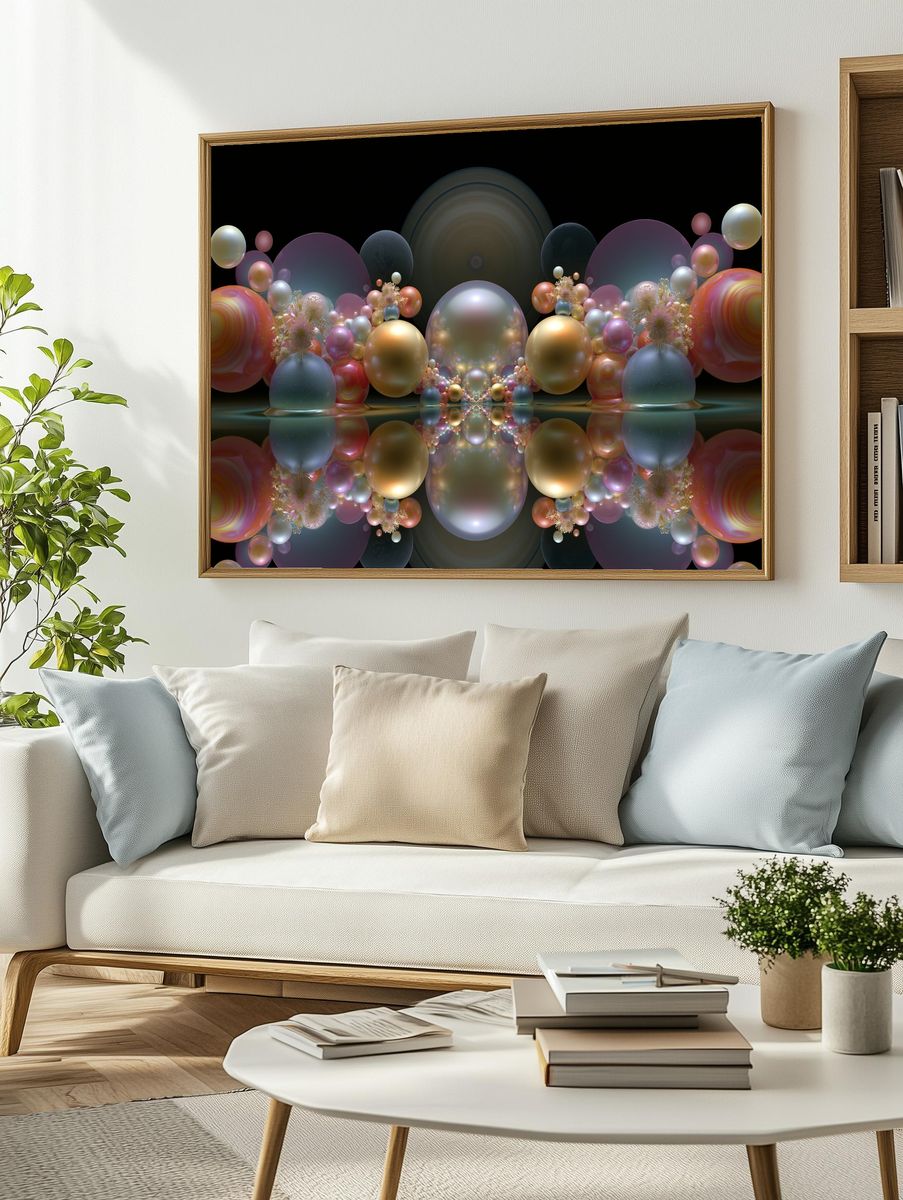 Cosmic Orb Symphony Abstract Poster. — room view 2