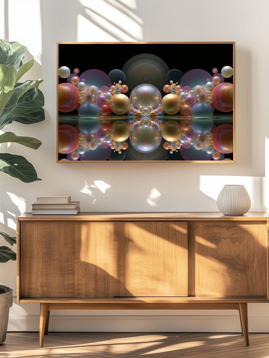 Cosmic Orb Symphony Abstract Poster. — room view 3