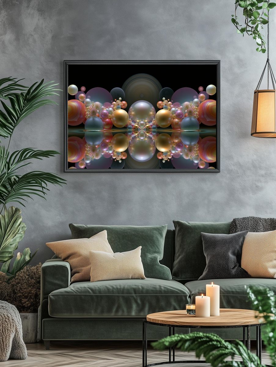 Cosmic Orb Symphony Abstract Poster. — room view 4