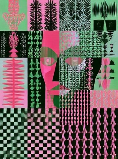 Neon Collage Abstract Poster. poster