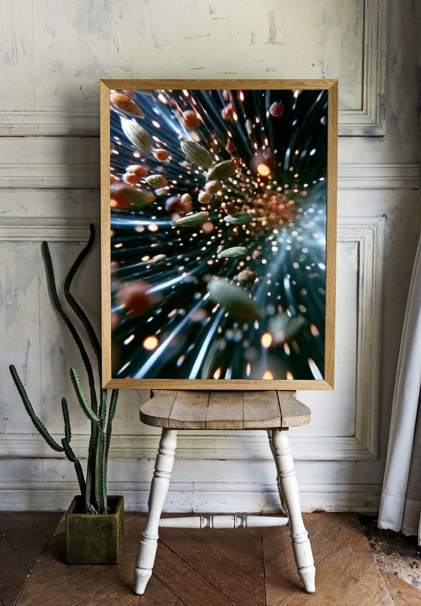 Cosmic Seed Burst Abstract Poster. room preview