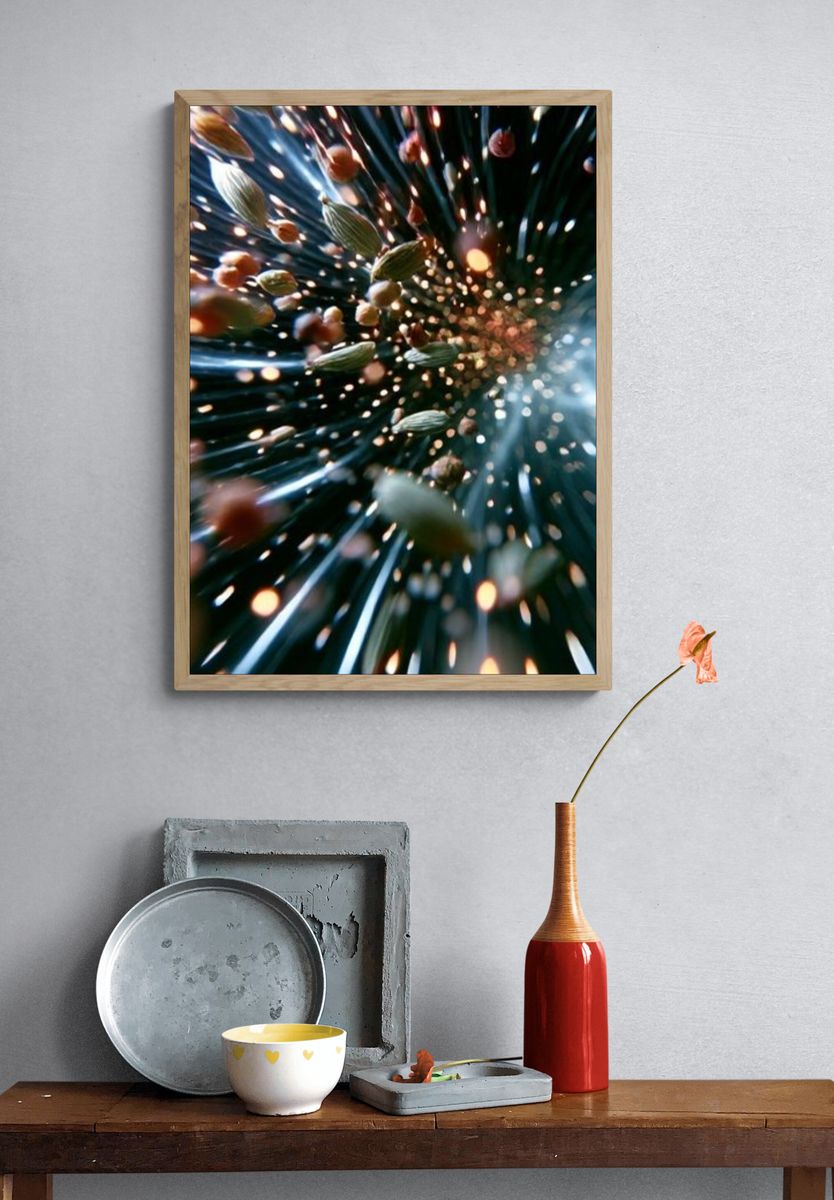 Cosmic Seed Burst Abstract Poster. — room view 3