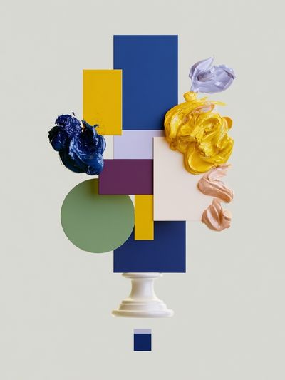 Geometric Color Study Abstract Poster. poster