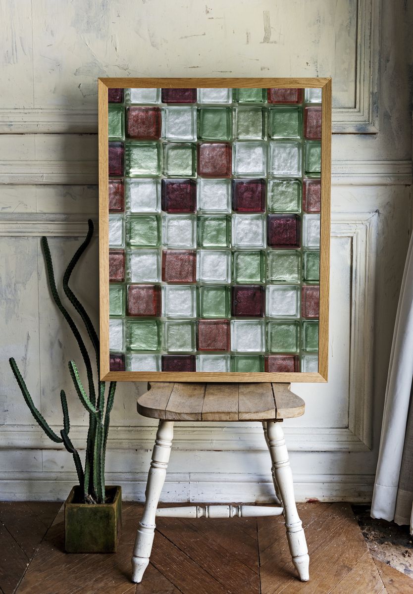 Glass Mosaic Grid Abstract Poster. room preview