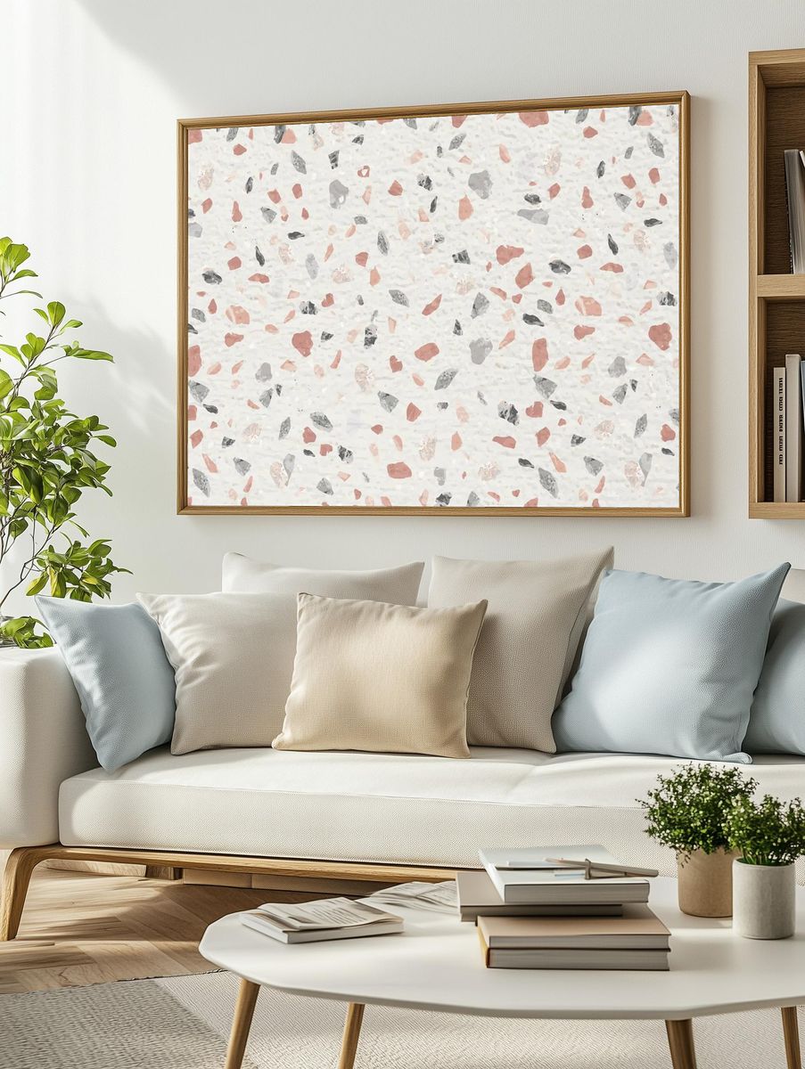 Pastel Terrazzo pattern background, abstract. — room view 2