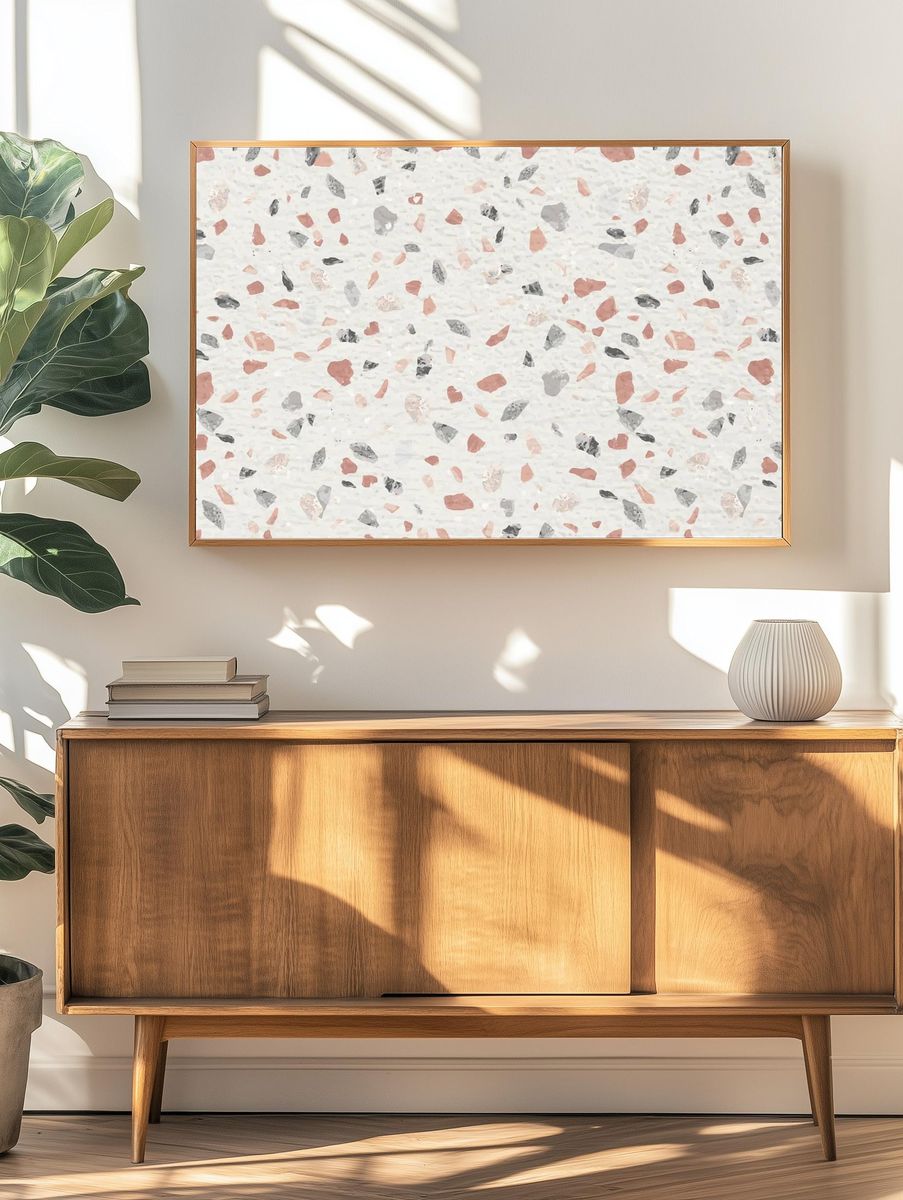 Pastel Terrazzo pattern background, abstract. — room view 3