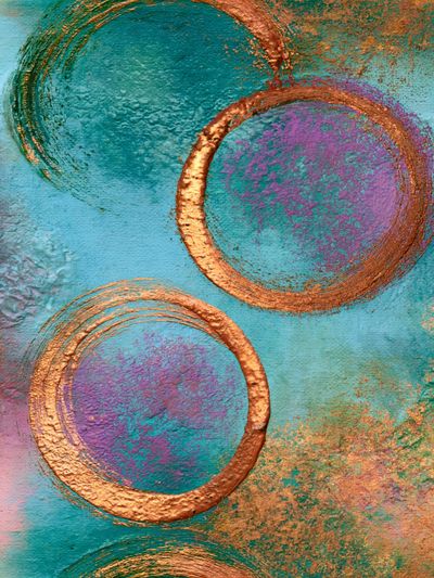 Copper Circles Abstract Poster.