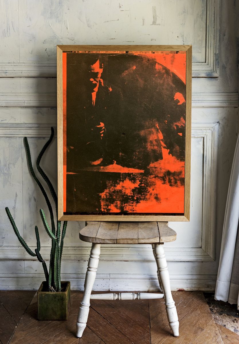 Abstract Red Black Expressionist Poster. room preview
