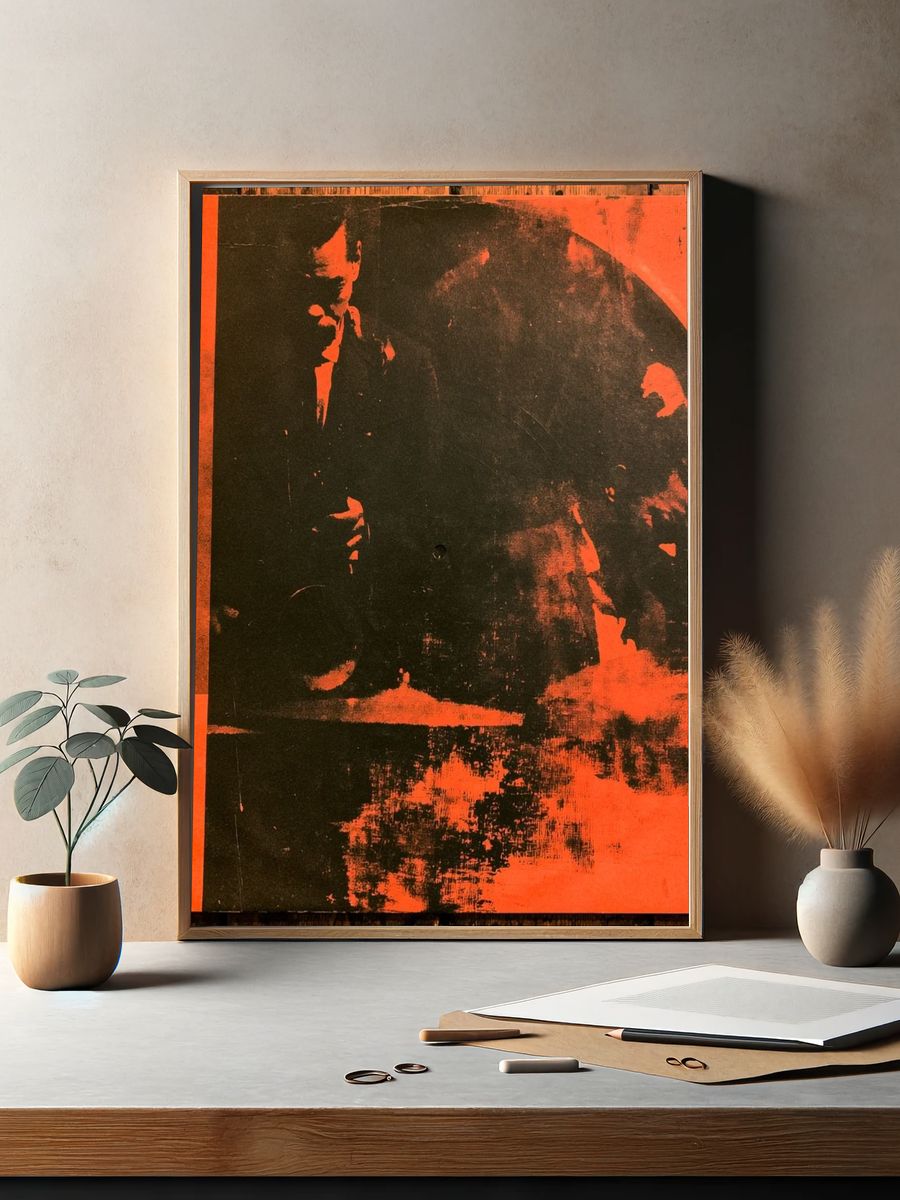 Abstract Red Black Expressionist Poster. — room view 2