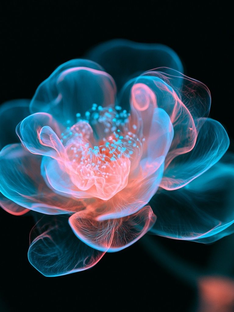 Neon Bloom Abstract Poster. poster — abstract art