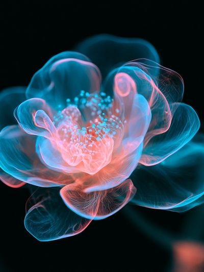 Neon Bloom Abstract Poster. poster