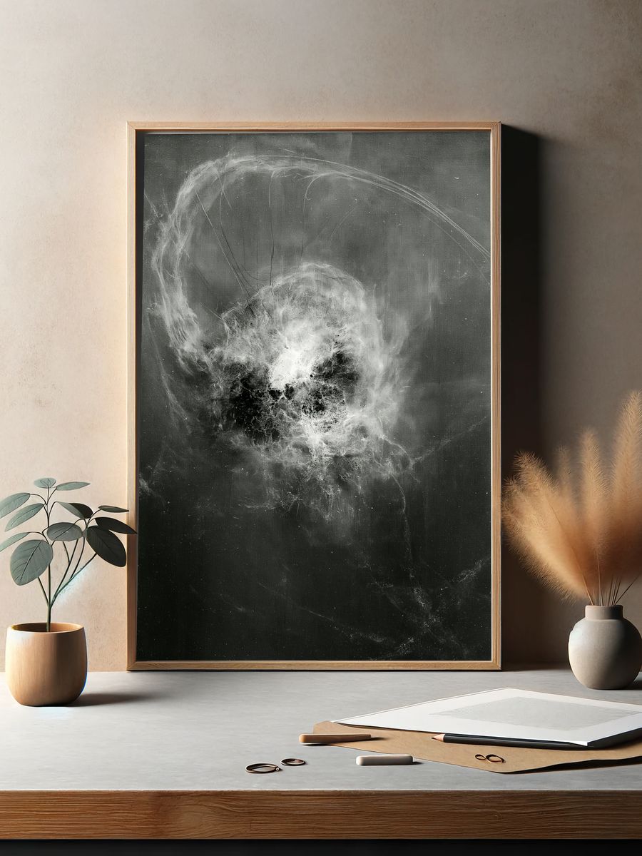 Cosmic Smoke Abstract Print. — room view 2
