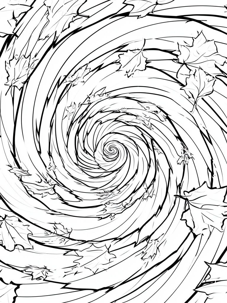 Autumn Leaf Spiral Print. poster — abstract art