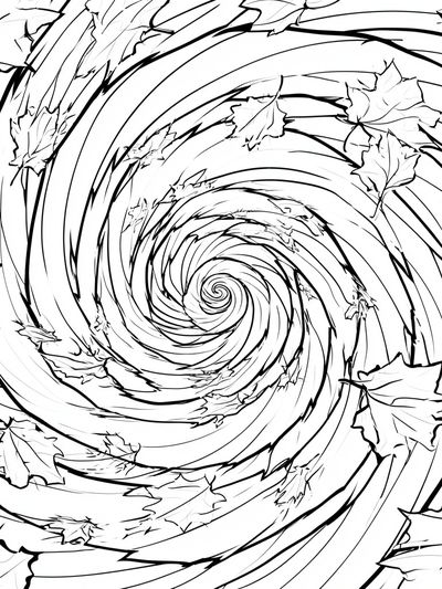 Autumn Leaf Spiral Print.