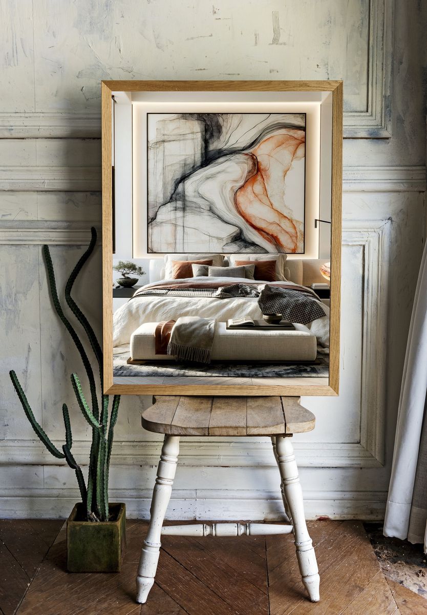 Abstract Marble Flow Poster. — room view 1
