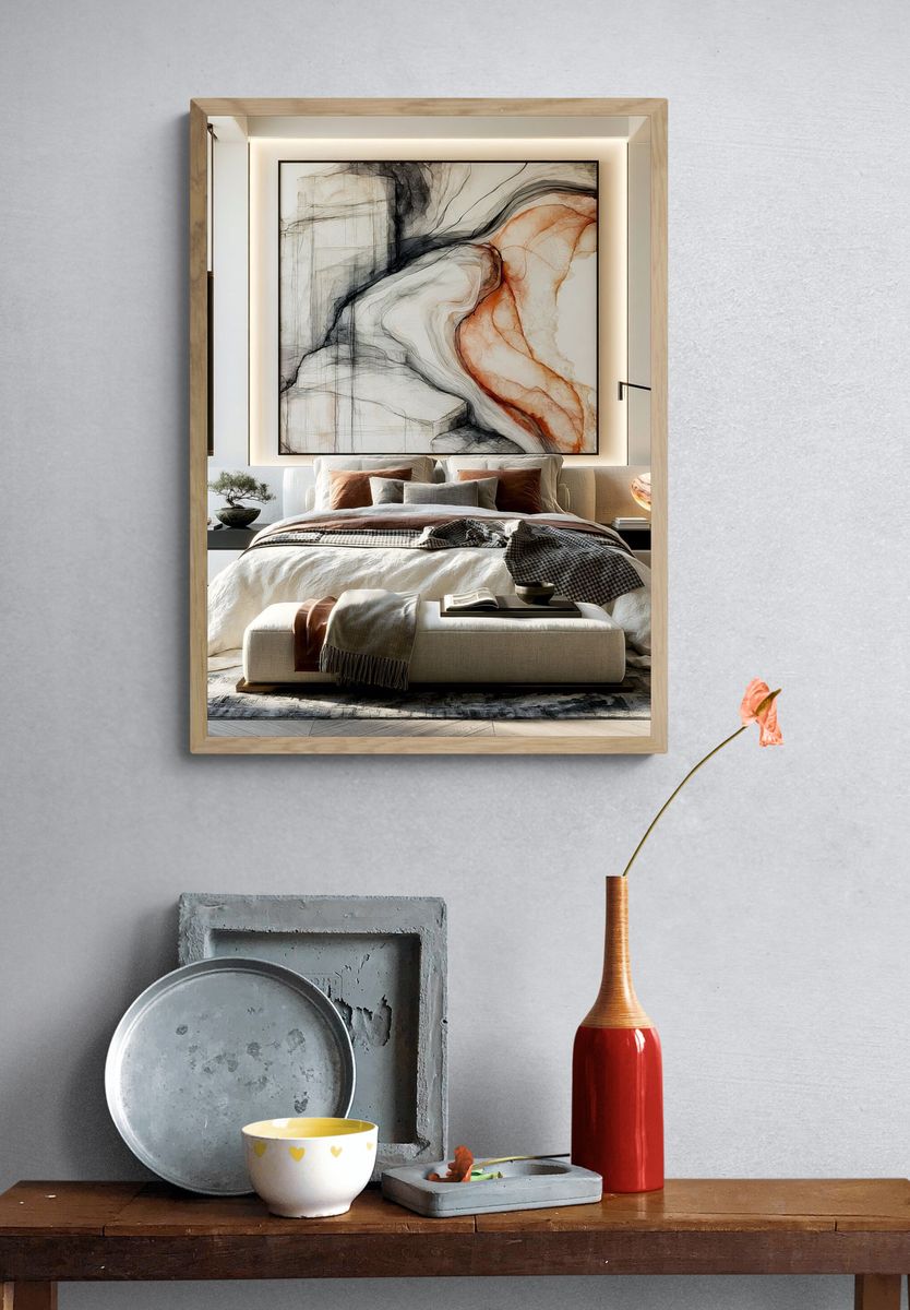 Abstract Marble Flow Poster. — room view 3