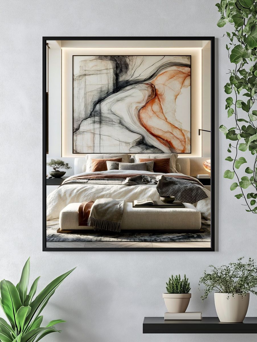 Abstract Marble Flow Poster. — room view 4