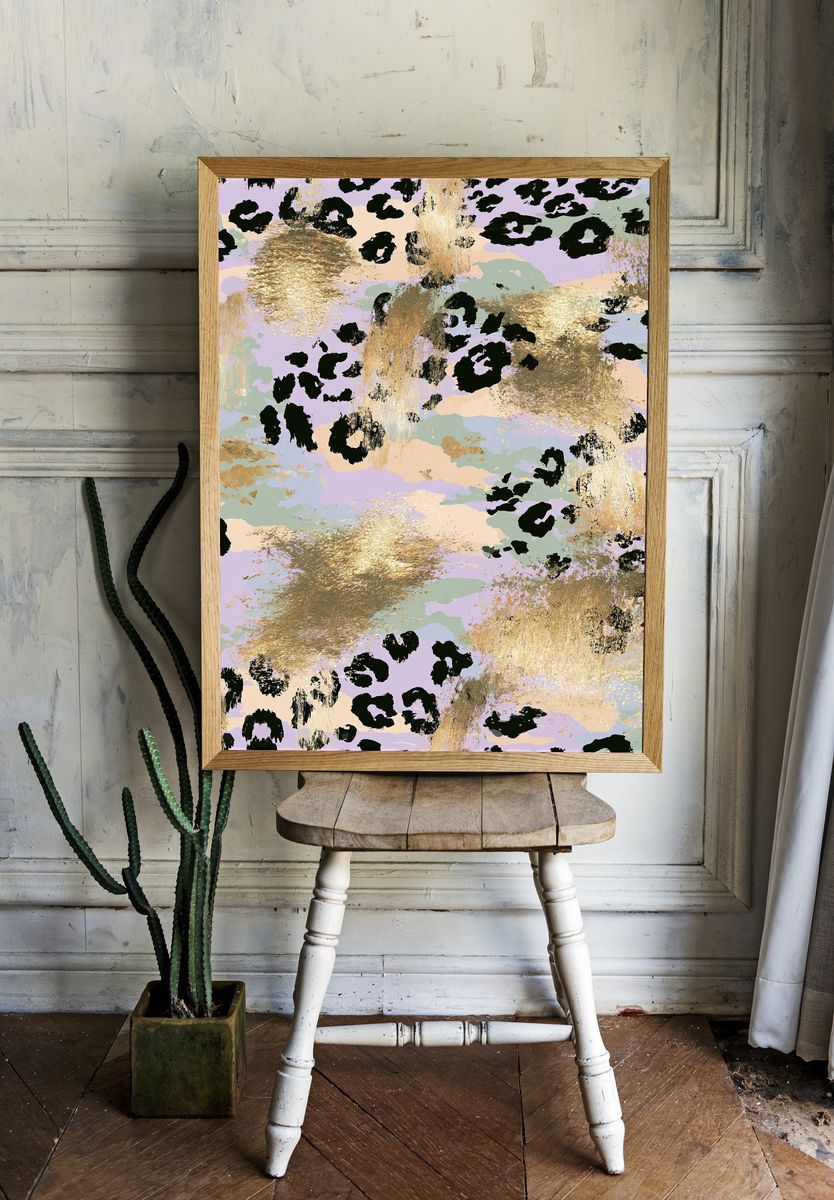 Pastel Leopard Abstract Poster. room preview