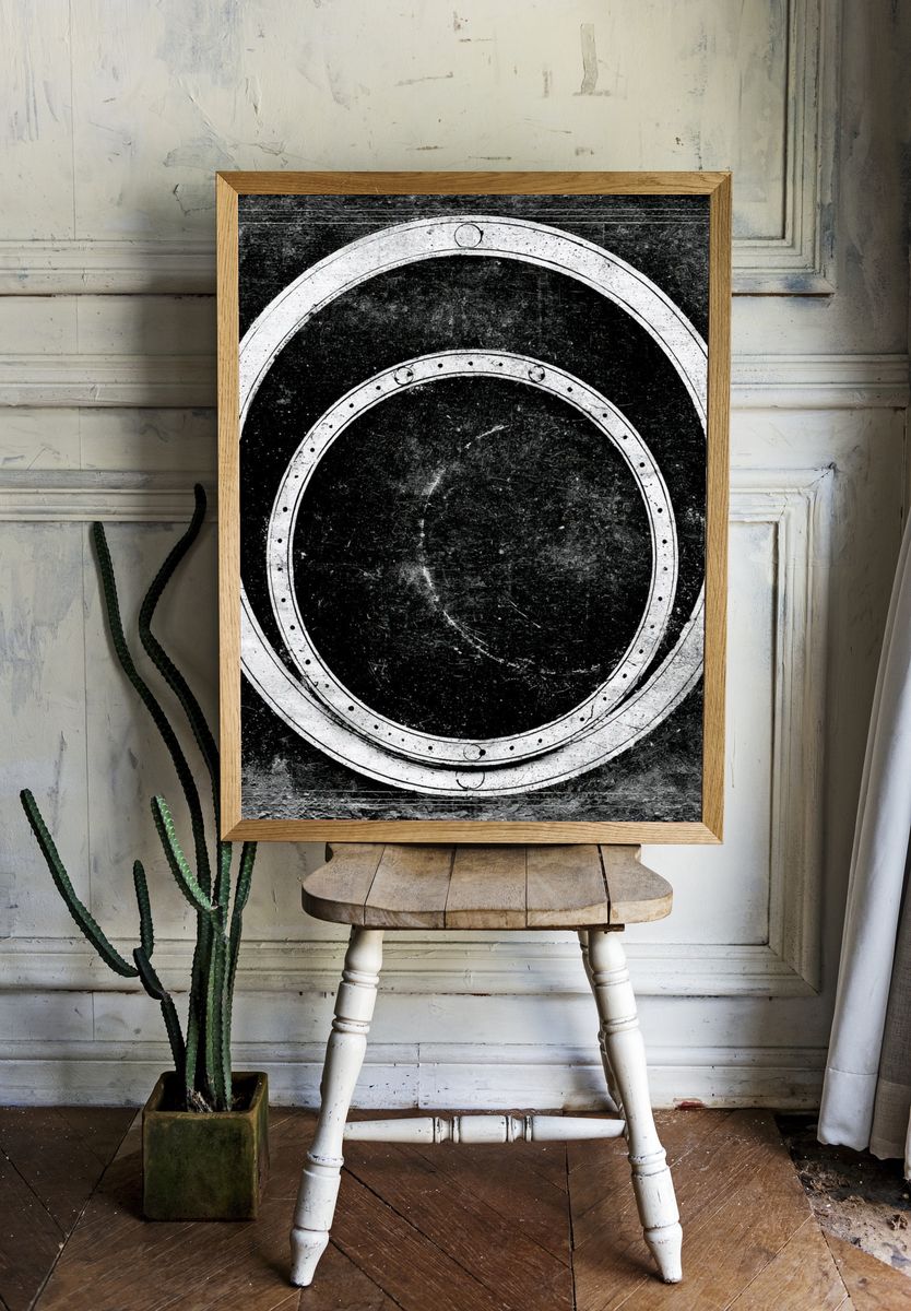 Industrial Circle Texture Poster. — room view 1