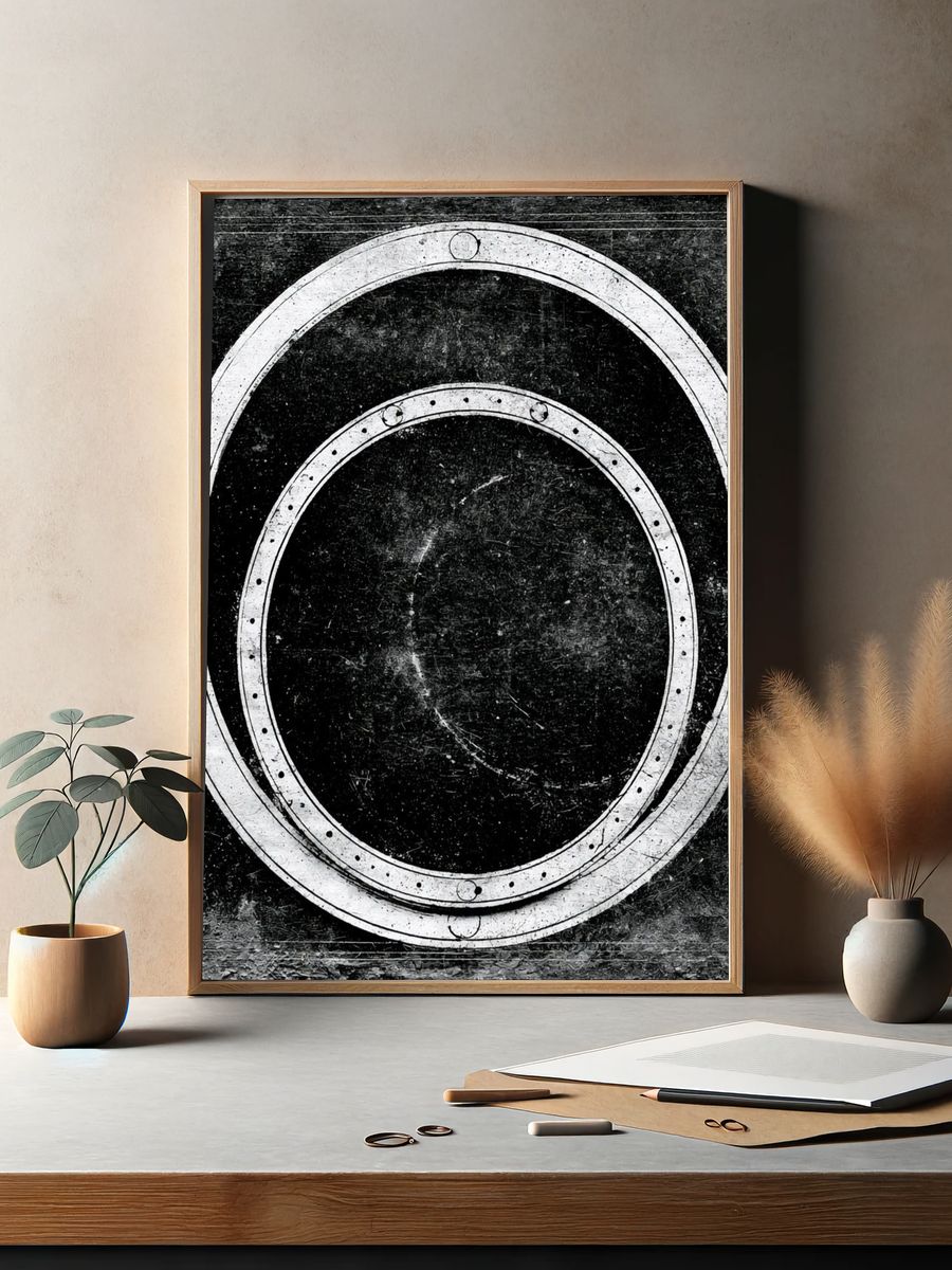 Industrial Circle Texture Poster. — room view 2