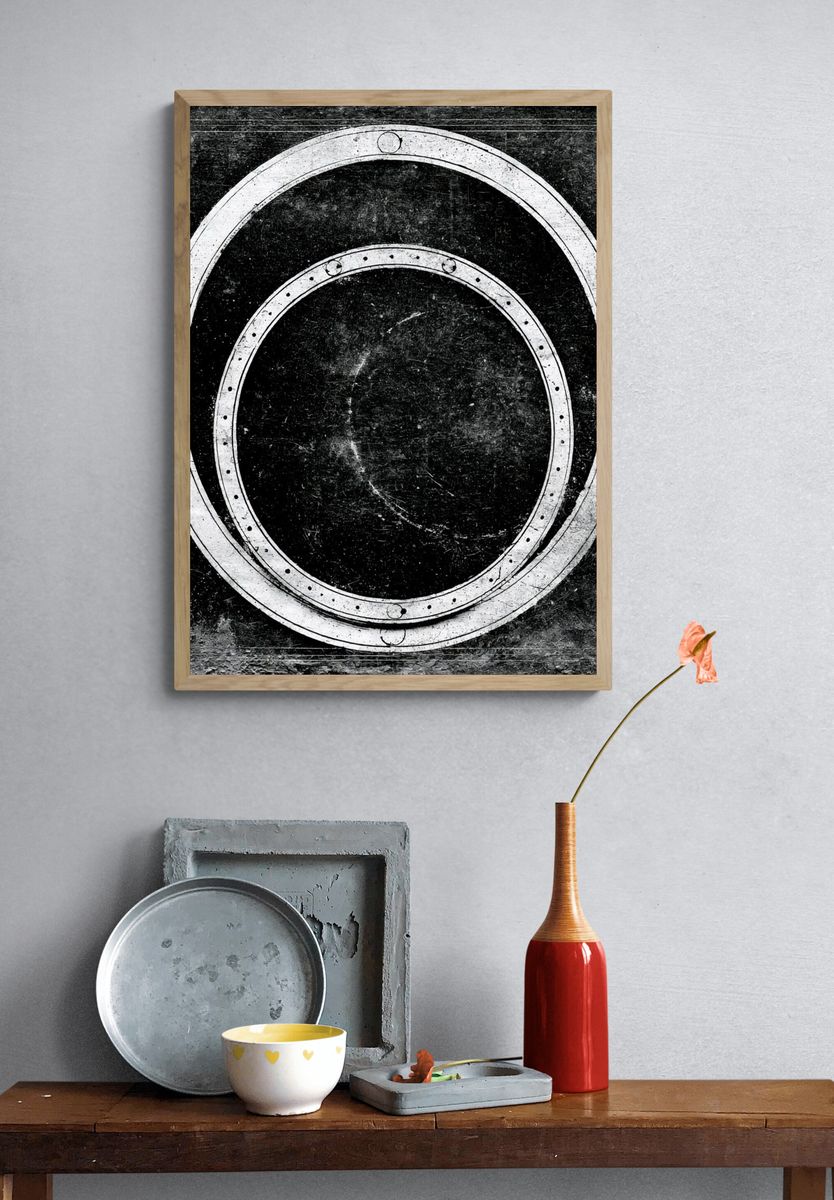Industrial Circle Texture Poster. — room view 3