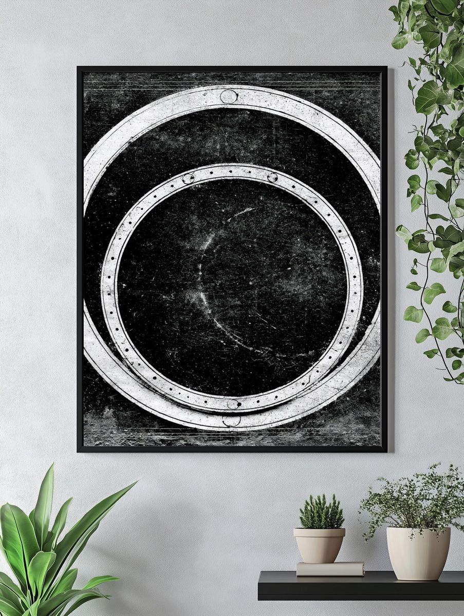 Industrial Circle Texture Poster. — room view 4
