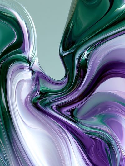 Emerald Violet Flow Abstract Print.