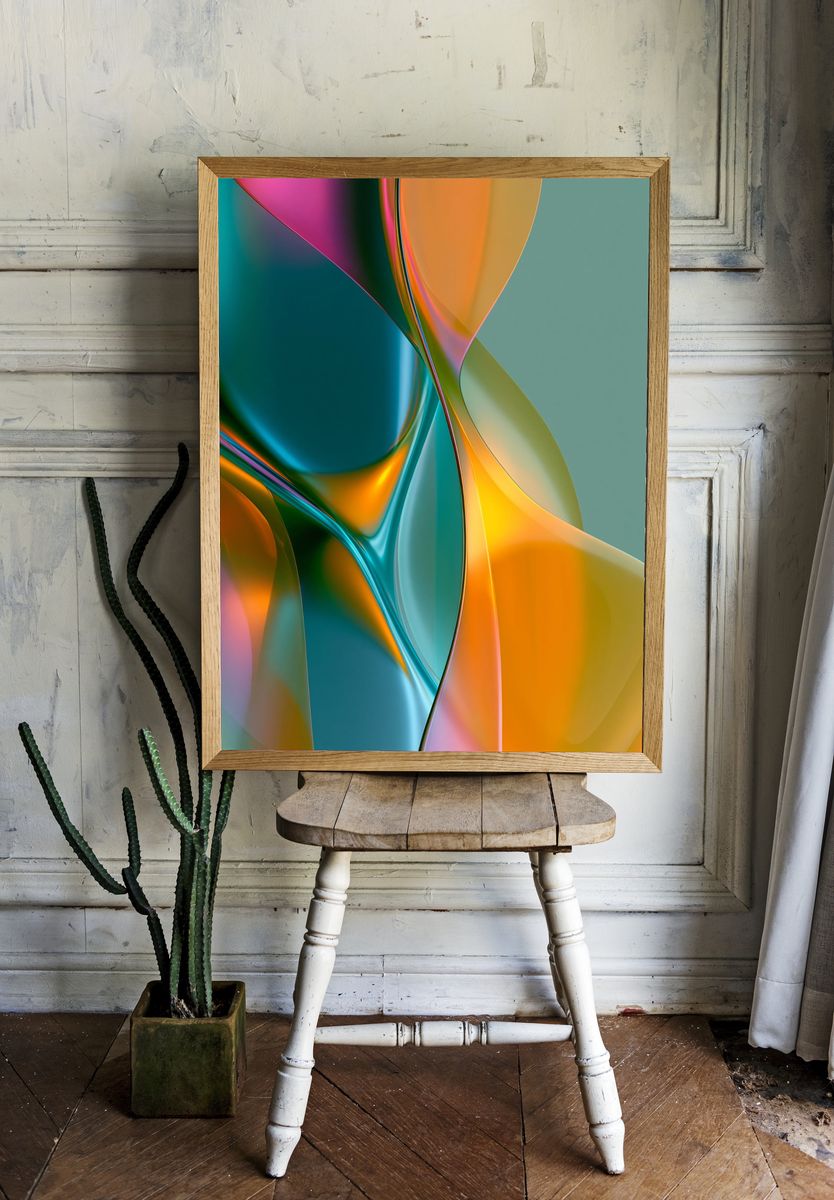 Chromatic Flow Abstract Poster. room preview