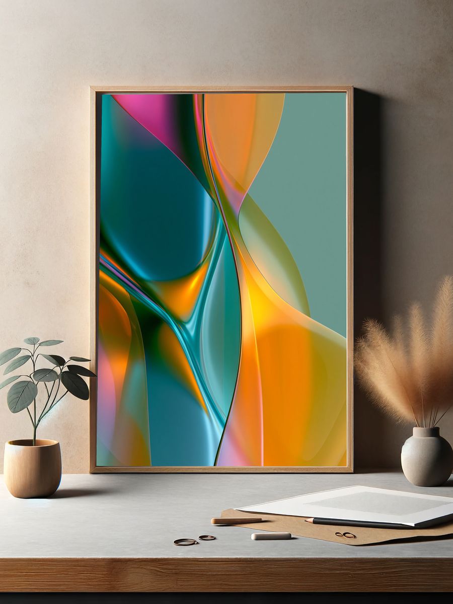 Chromatic Flow Abstract Poster. — room view 2