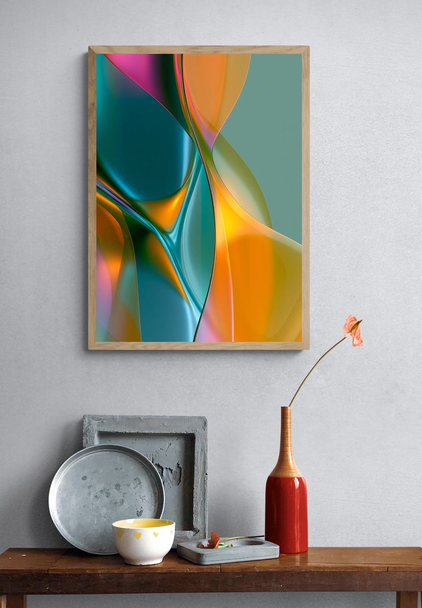 Chromatic Flow Abstract Poster. — room view 3