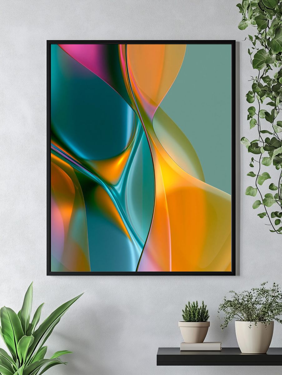 Chromatic Flow Abstract Poster. — room view 4