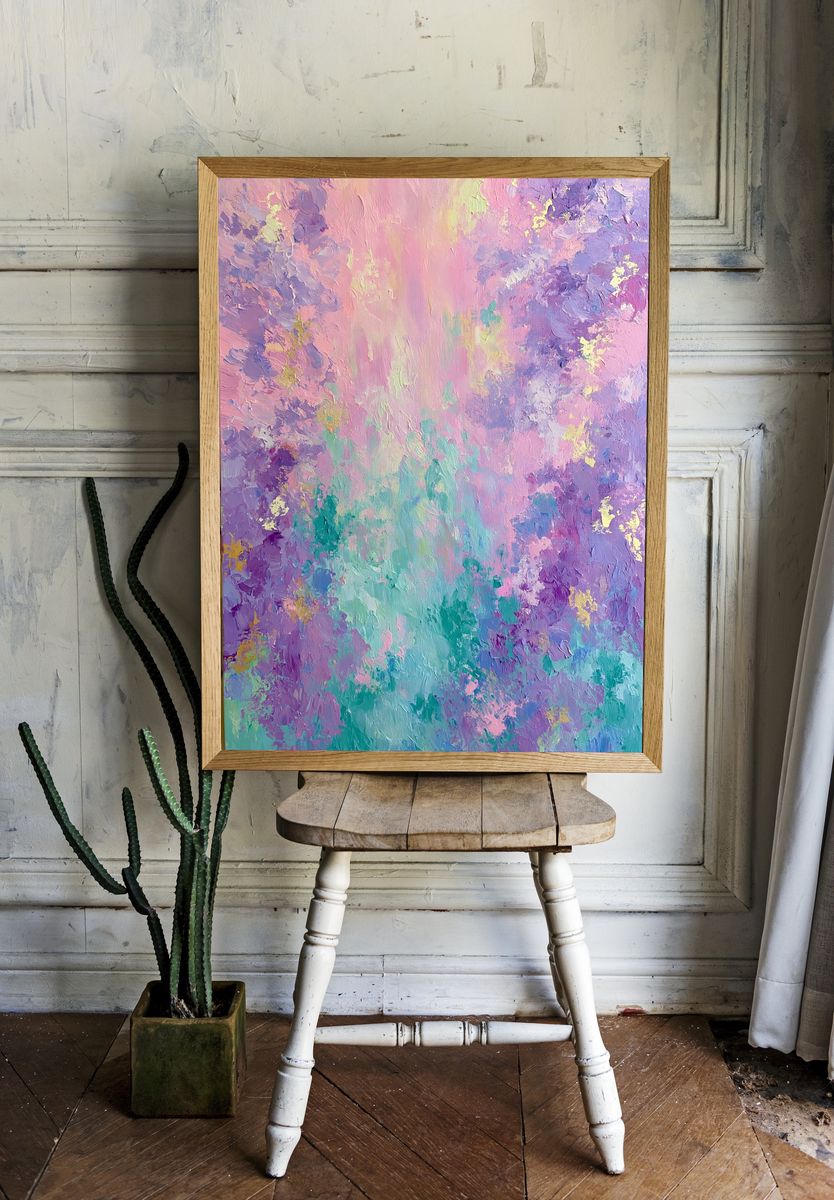 Pastel Dreamscape Abstract Poster. — room view 1