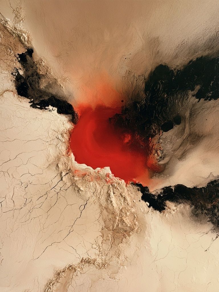 Crimson Core Abstract Poster. poster detail