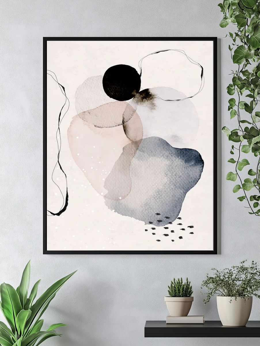 Colorful abstract watercolor circles design. — room view 4