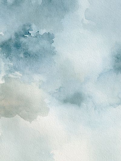 Soft Blue Watercolor Clouds Poster.