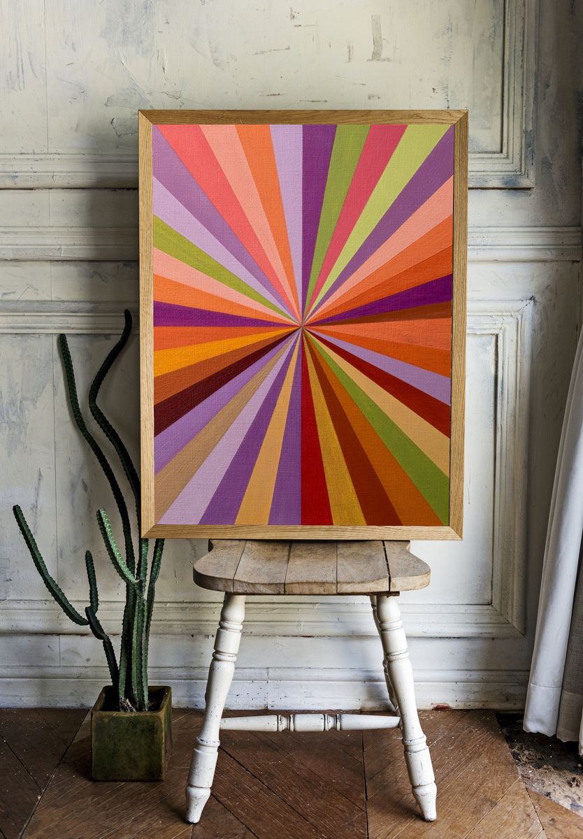 Retro Sunburst Abstract Poster. room preview