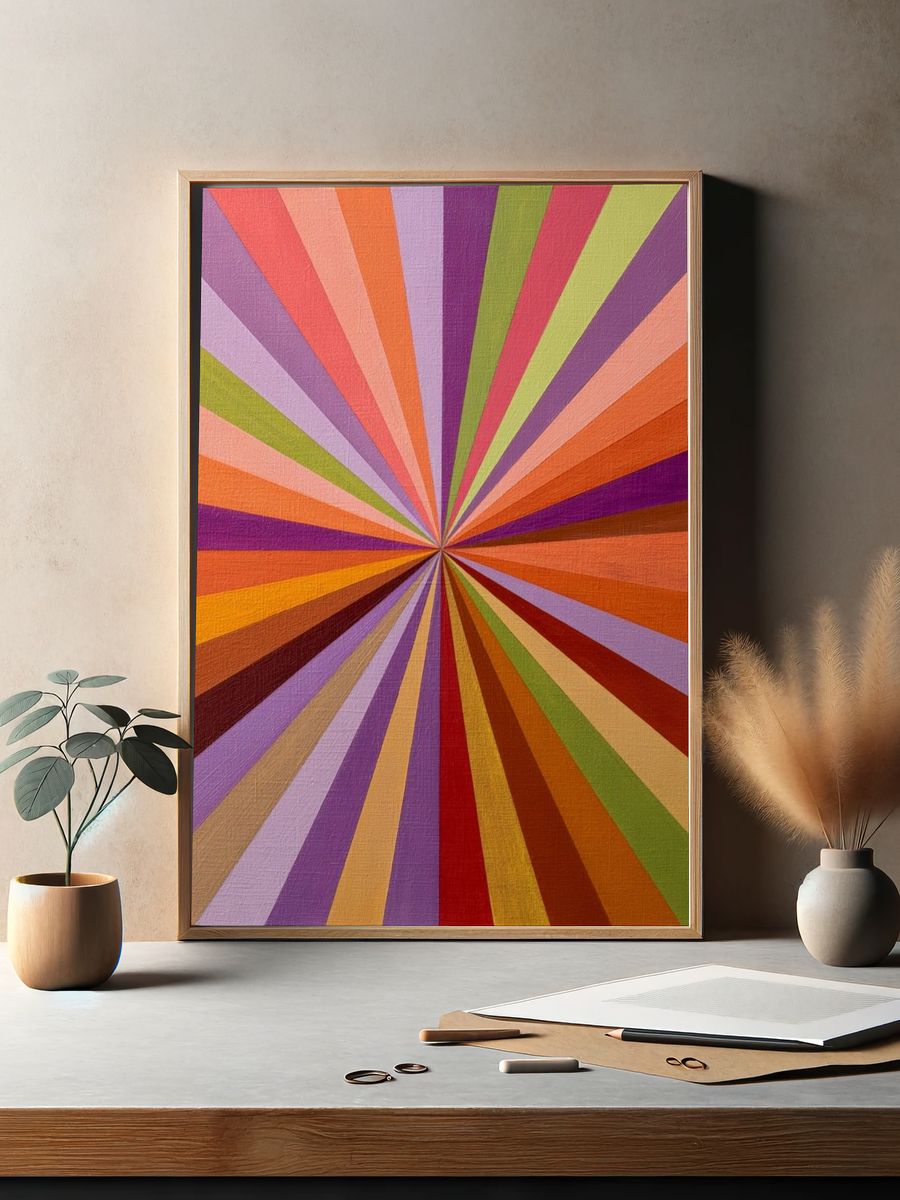 Retro Sunburst Abstract Poster. — room view 2