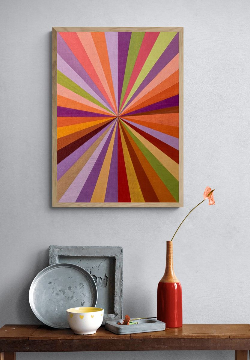 Retro Sunburst Abstract Poster. — room view 3