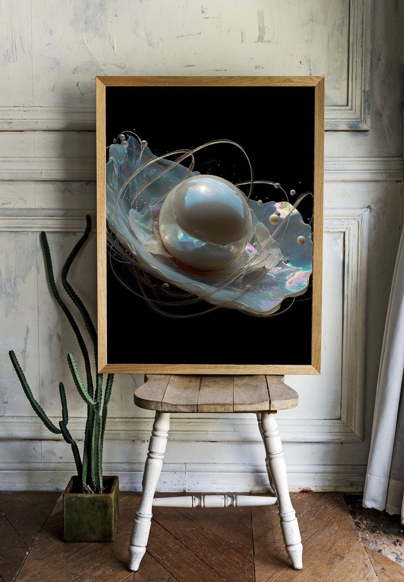 Iridescent Orb Abstract Poster. — room view 1