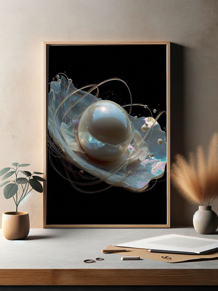 Iridescent Orb Abstract Poster. — room view 2
