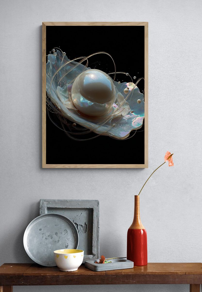 Iridescent Orb Abstract Poster. — room view 3