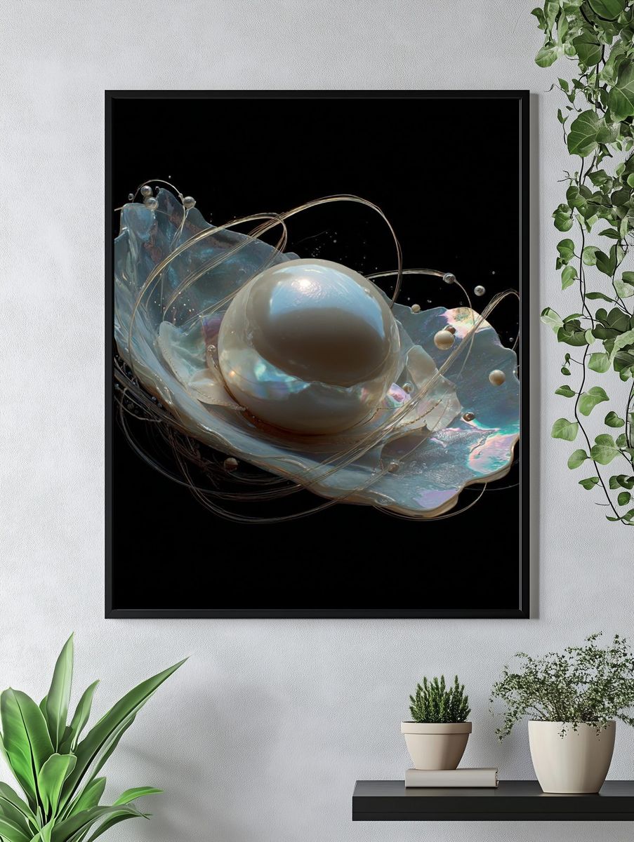 Iridescent Orb Abstract Poster. — room view 4