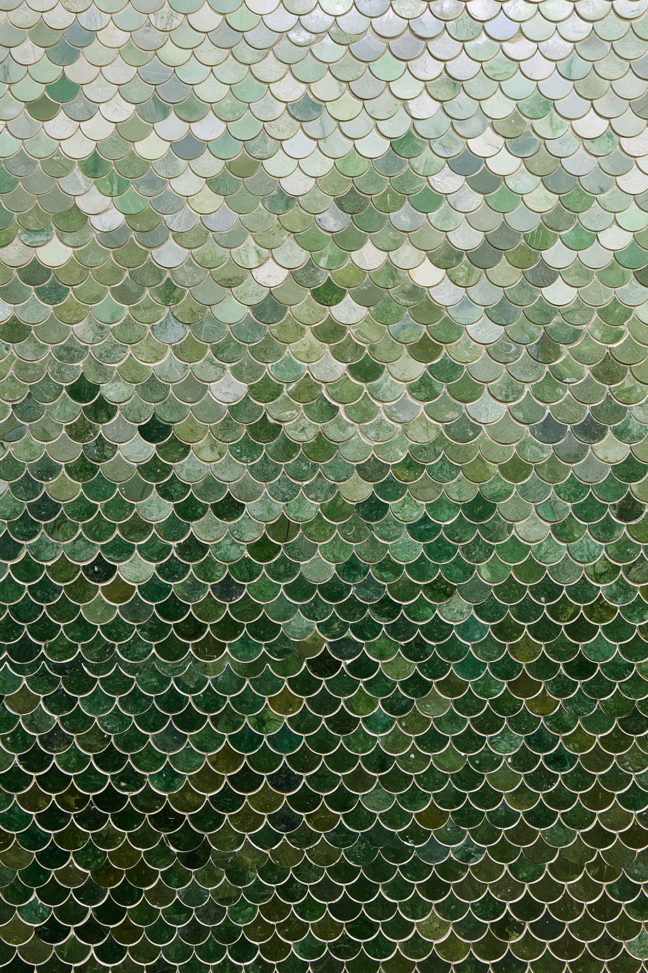 Green Scallop Mosaic Abstract Print. poster — abstract art